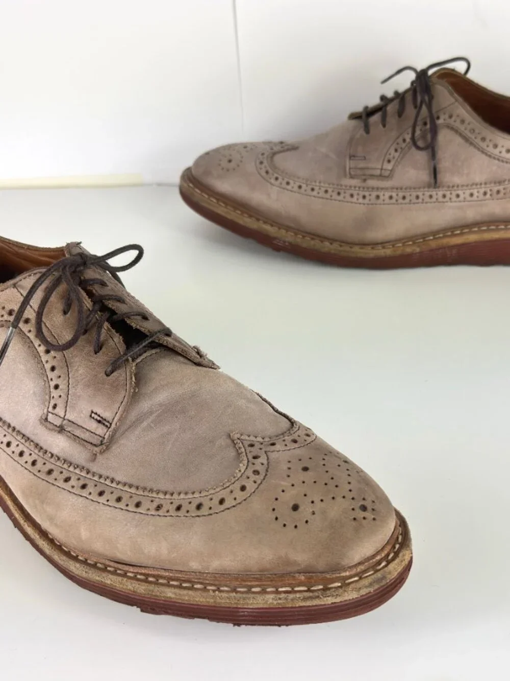 Allen Edmonds Shannon Drive Men's Dress Shoes Oxford Wingtip Tan US 11 D